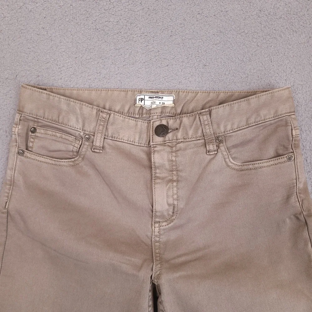 Free People Skinny Jeans Jegging Womens 29 Brown Tan‎ Distressed Stretch